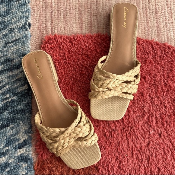 Circus by Sam Edelman Shoes - Circus NY Sam Edelman Jori Woven Raffia Slide Sandals Sz 8 Anthropologie Boho